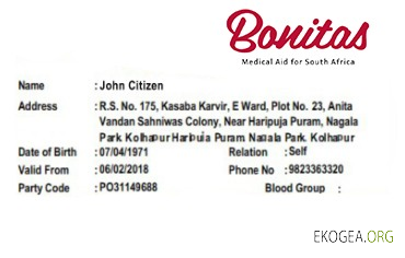 Carte d'assurance maladie d'Afrique du Sud